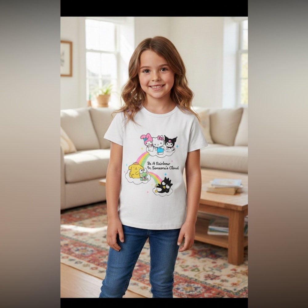 New! Hello Kitty & Friends White Graphic T-Shirt